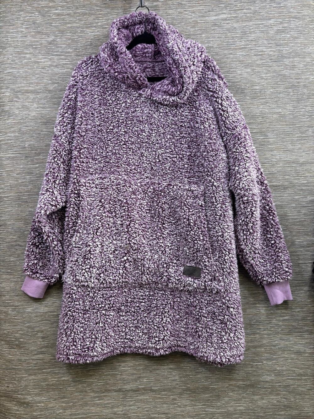 Catalonia Purple Wearable Blanket Hoodie Non-Standard Adult Sleeves Cozy Sherpa